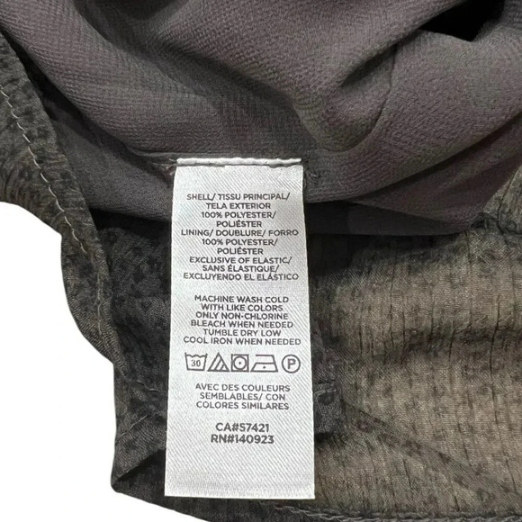 Loft Brown Animal Print Raglan Neck Balloon Sleeve Chiffon Blouse L - Picture 4 of 4